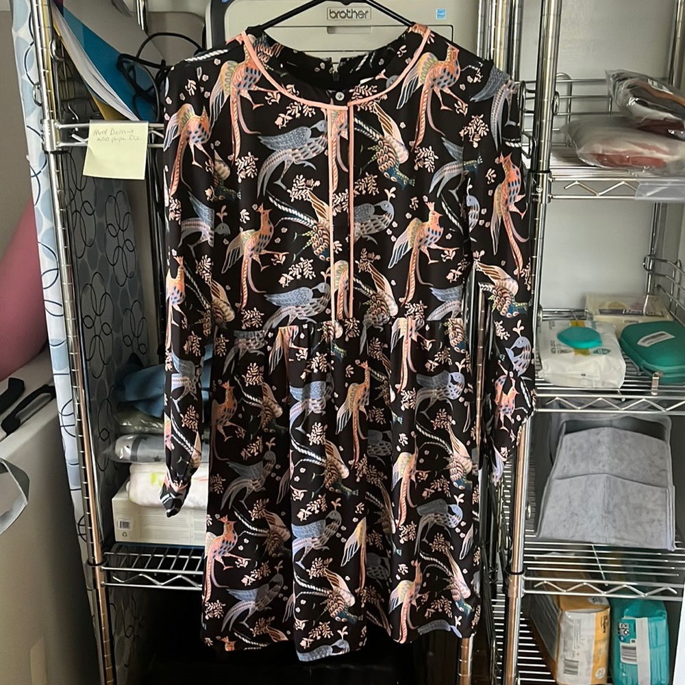 Patterned long-sleeve dress, Ann Taylor LOFT